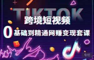 跨境短视频TIKTOK 0基础到精通网赚变现套课,跨境短视频独立站带货变现技巧-16888副业资讯