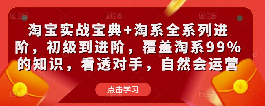 淘宝实战宝典+淘系全系列进阶，初级到进阶，覆盖淘系99%的知识，看透对手，自然会运营-16888副业资讯