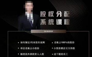 韩老师聊美业-美业股权分配系统课程，如何制定约束股东规则+老板占100%的股份+单店老板占小股份等-16888副业资讯