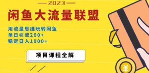 价值1980最新闲鱼大流量联盟玩法，单日引流200+，稳定日入1000+-16888副业资讯