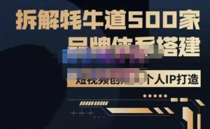 牛牛·500家餐饮品牌搭建&短视频深度解析，拆解牦牛道500家品牌体系搭建-16888副业资讯