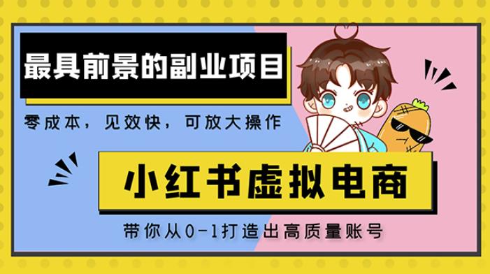 小红书蓝海大市场虚拟电商项目，手把手带你打造出日赚2000+高质量红薯账号-16888副业资讯