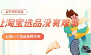 冠东·爆款店铺淘系爆款选品方法,23年从选品开始,一个好的选品思路决定于你是否盈利-16888副业资讯