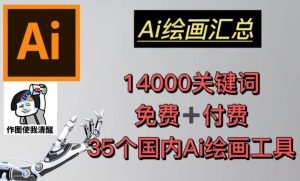 AI绘画汇总14000关键词+35个国内AI绘画工具(兔费+付费)头像壁纸不用愁-16888副业资讯
