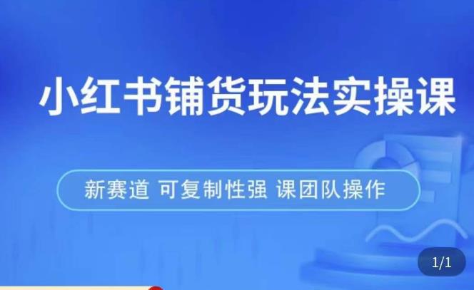 小红书铺货玩法实操课，流量大，竞争小，非常好做，新赛道，可复制性强，可团队操作-16888副业资讯
