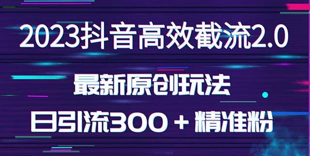 日引300＋创业粉，独家抖音高效截流2.0玩法（价值1280）-16888副业资讯