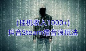 抖音Steam撸音浪玩法，挂机一天收入1000+不露脸 不说话 不封号 社恐人群福音-16888副业资讯