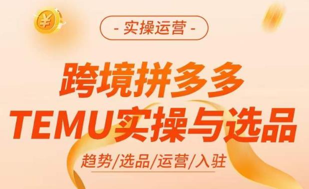 跨境拼多多TEMU实操与选品，​掌握平台运营方法技巧，选品避坑12条标准，爆款的底层思路等-16888副业资讯