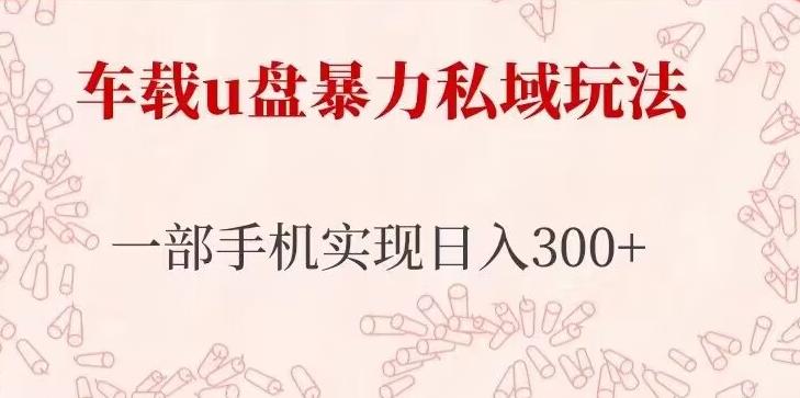 车载u盘暴力私域玩法，长期项目，仅需一部手机实现日入300+-16888副业资讯