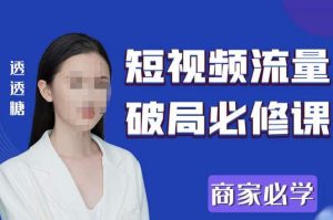 2023最新透糖短视频流量破局必修课——商家必学-16888副业资讯