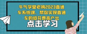 牛气学堂老衲2023直通车系统课，帮你实现直通车的低花费高产出-16888副业资讯