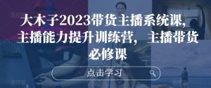 大木子2023带货主播系统课，主播能力提升训练营，主播带货必修课-16888副业资讯