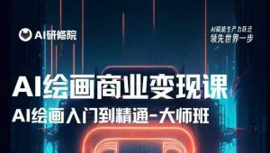 AI绘画商业研修班训练营,从入门到精通,熟练使用AI工具到将AI绘画技术应用到各类商业场景的变现课-16888副业资讯