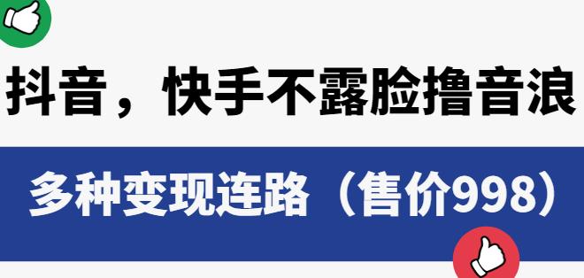 抖音快手不露脸撸音浪项目，多种变现连路（售价998）-16888副业资讯