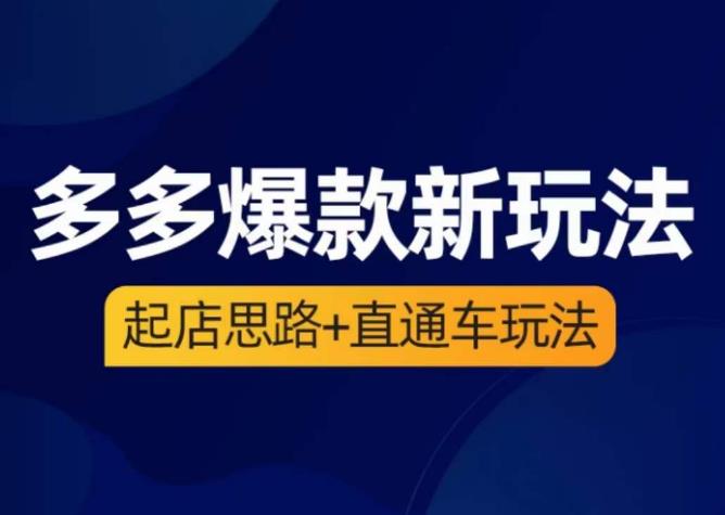 海神·多多爆款新玩法，​起店思路+直通车玩法（3节精华课）-16888副业资讯
