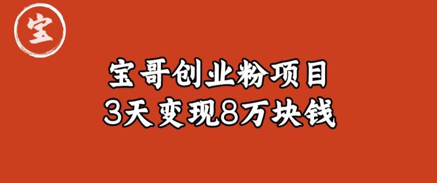 宝哥IP图文创业粉引流项目实战分享：单个账号3天涨粉1万，变现8万块钱（图文教程）【揭秘】-16888副业资讯