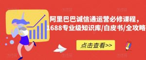 阿里巴巴诚信通运营必修课程,1688专业级知识库/白皮书/全攻略-16888副业资讯