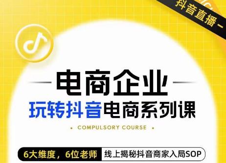玺承·电商企业玩转抖音电商系列课，6大维度，6位老师，线上揭秘抖音商家入局SOP-16888副业资讯