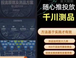 爱做号的老王·随心推+千川投流，投放实操拆解和放量思维，投流原理、千川测品-16888副业资讯