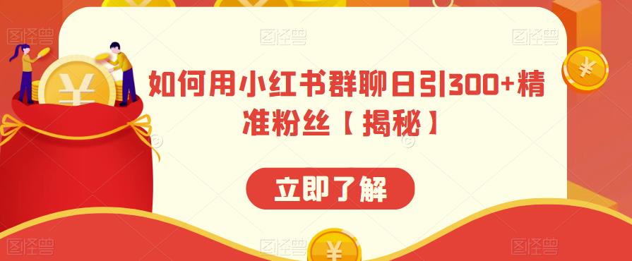 如何用小红书群聊日引300+精准粉丝【揭秘】-16888副业资讯
