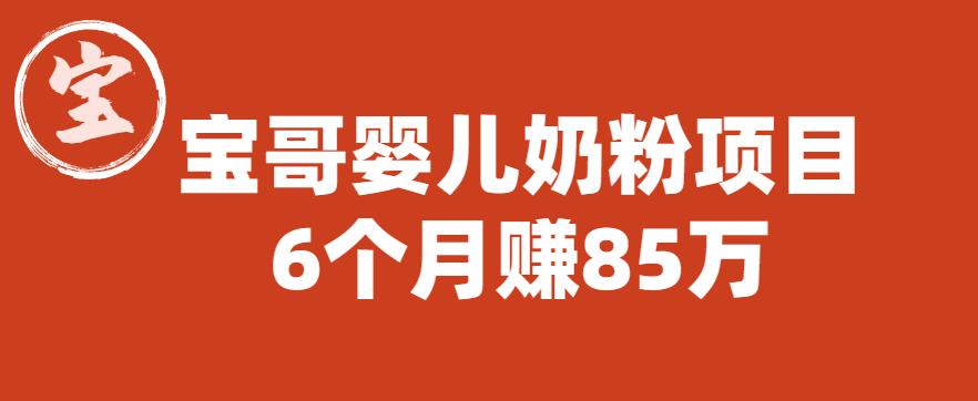 宝哥婴儿奶粉项目，6个月赚85w【图文非视频】【揭秘】-16888副业资讯