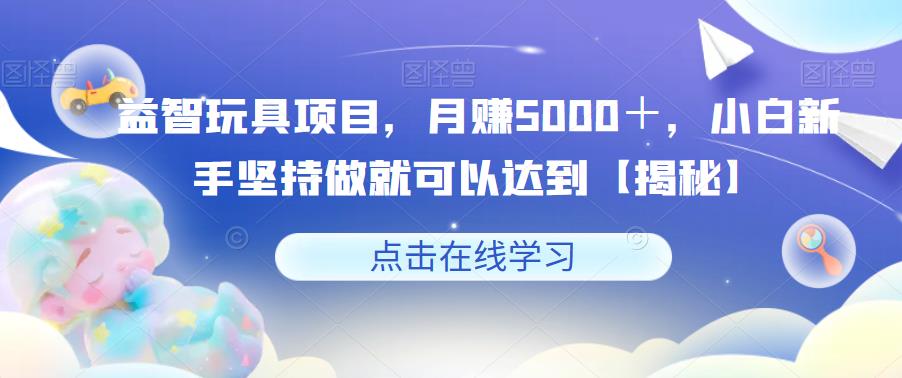 益智玩具项目，月赚5000＋，小白新手坚持做就可以达到【揭秘】-16888副业资讯