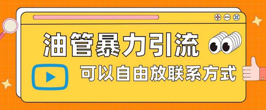 油管暴力引流，可以自由放联系方式【揭秘】-16888副业资讯