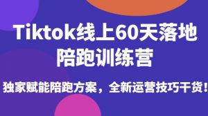 Tiktok线上60天落地陪跑训练营，独家赋能陪跑方案，全新运营技巧干货-16888副业资讯