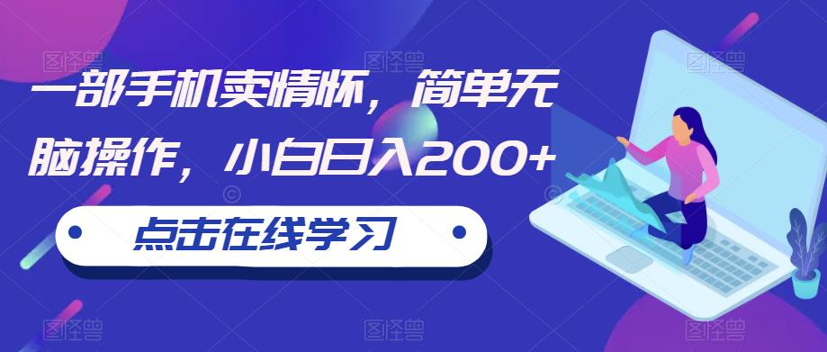一部手机卖情怀，简单无脑操作，小白日入200+【揭秘】-16888副业资讯