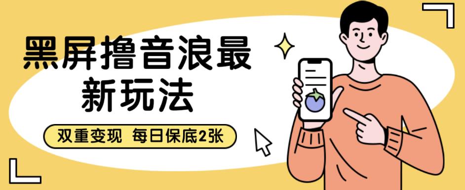 黑屏撸音浪最新玩法，双重变现，每日保底2张【揭秘】-16888副业资讯