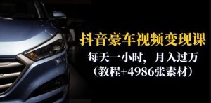 抖音豪车视频变现分享课：每天一小时，月入过万（教程+4986张素材）-16888副业资讯