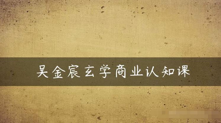 吴金宸玄学商业认知课，传统文化商业认知课-16888副业资讯
