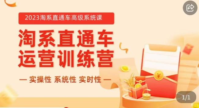 冠东·2023淘系直通车高级系统课，​实操性，系统性，实时性，直通车完整体系教学-16888副业资讯