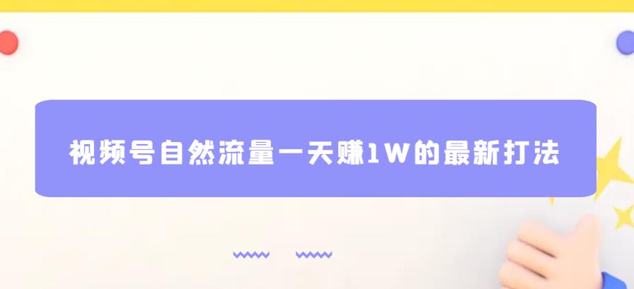 视频号自然流量一天赚1W的最新打法，基本0投资【揭秘】-16888副业资讯