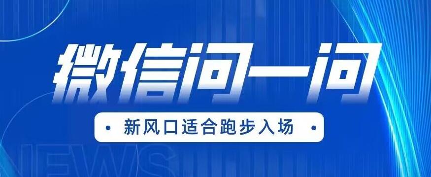 全网首发微信问一问新风口变现项目（价值1999元）【揭秘】-16888副业资讯