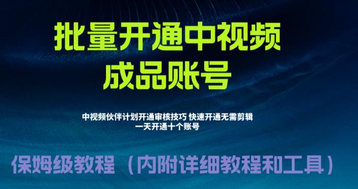 外面收费1980的暴力开通中视频计划教程，内附详细的快速通过中视频伙伴计划的办法-16888副业资讯