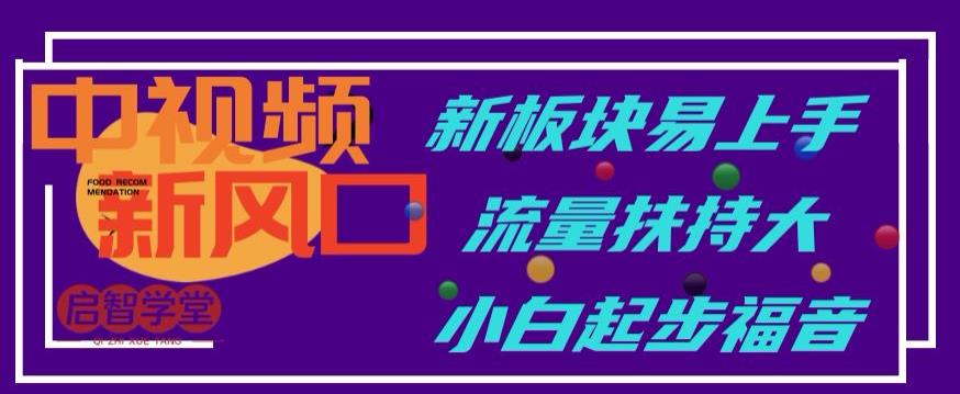 中视频新风口，新板块易上手，流量扶持大，小白起步福音【揭秘】-16888副业资讯