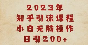 2023知乎引流课程，小白无脑操作日引200+【揭秘】-16888副业资讯