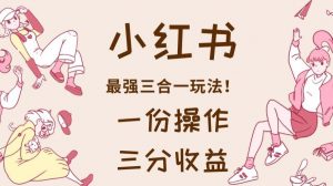 小红书最强三合一玩法，一份操作获得三份收益！【揭秘】-16888副业资讯