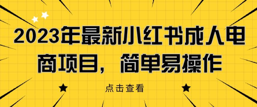 2023年最新小红书成人电商项目，简单易操作【详细教程】【揭秘】-16888副业资讯