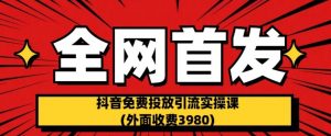 全网首发：抖音免费投放引流实操课(外面收费3980)【揭秘】-16888副业资讯