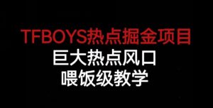 TFBOYS热点掘金项目，巨大热点风口，喂饭级教学-16888副业资讯
