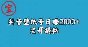 宝哥抖音壁纸号日赚2000+，不需要真人露脸就能操作【揭秘】-16888副业资讯