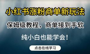 小红书涨粉商单新玩法，保姆级教程，商单接到手软，纯小白也能学会【揭秘】-16888副业资讯