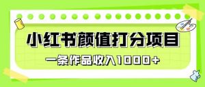最新蓝海项目，小红书颜值打分项目，一条作品收入1000+【揭秘】-16888副业资讯