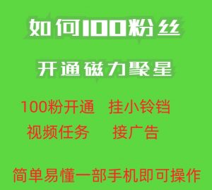 最新外面收费398的快手100粉开通磁力聚星方法操作简单秒开-16888副业资讯