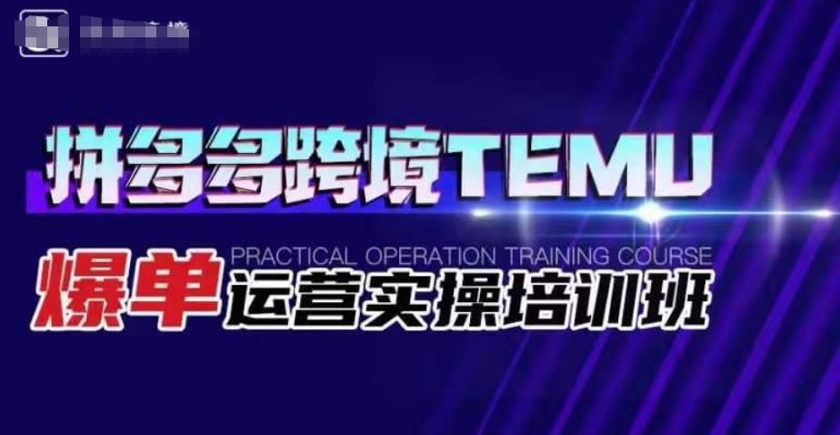 拼多多跨境TEMU爆单运营实操培训班，海外拼多多的选品、运营、爆单-16888副业资讯