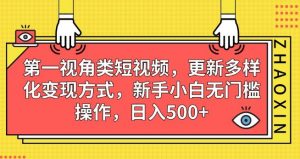 第一视角类短视频,更新多样化变现方式,新手小白无门槛操作,日入500+【揭秘】-16888副业资讯