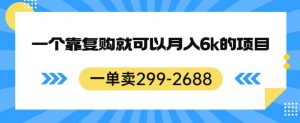 一单卖299-2688，一个靠复购就可以月入6k的暴利项目【揭秘】-16888副业资讯