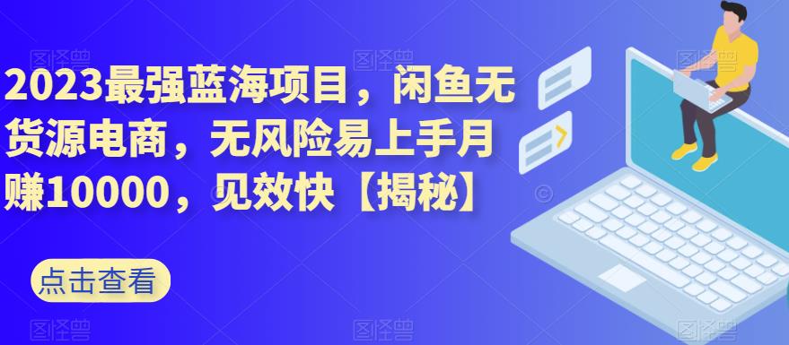 2023最强蓝海项目，闲鱼无货源电商，无风险易上手月赚10000，见效快【揭秘】-16888副业资讯